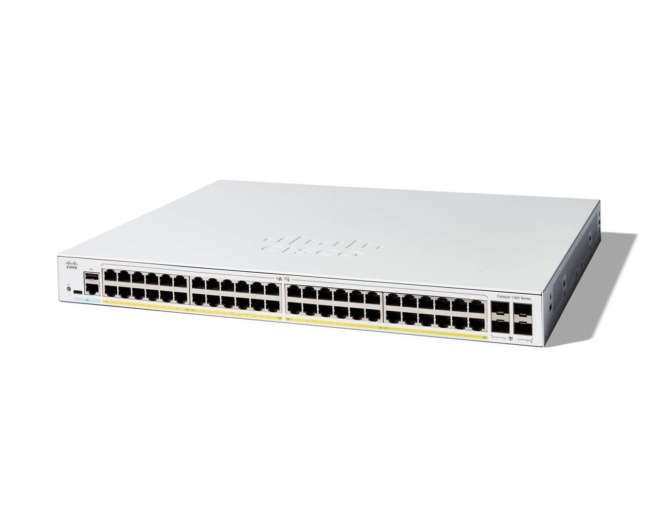 Netværksswitch Cisco Catalyst 1300-48P-4G - 48x Gigabit, PoE, 4x 1G SFP, Managed billede