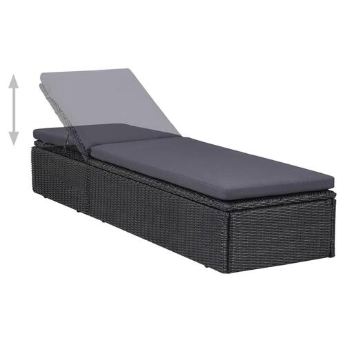 Udendørs spisebordssæt 9 dele polyrattan sort