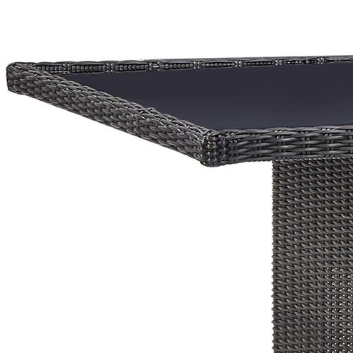 Udendørs spisebordssæt 9 dele polyrattan sort