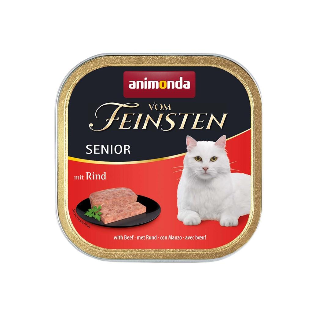 Vådfoder til kat – Animonda Vom Feinsten Senior med oksekød 100 g billede