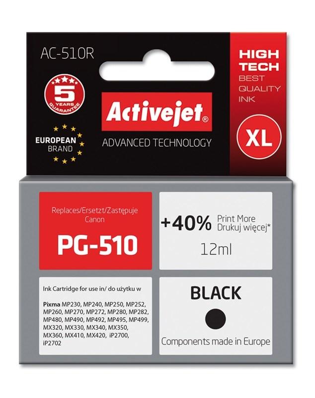 Blækpatron til Canon PG-510 XL – Activejet Premium, sort, 12 ml billede