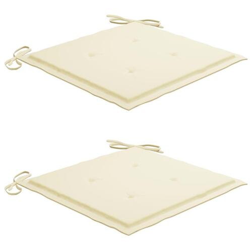 Foldbare havestole 2 stk. med hynder bambus