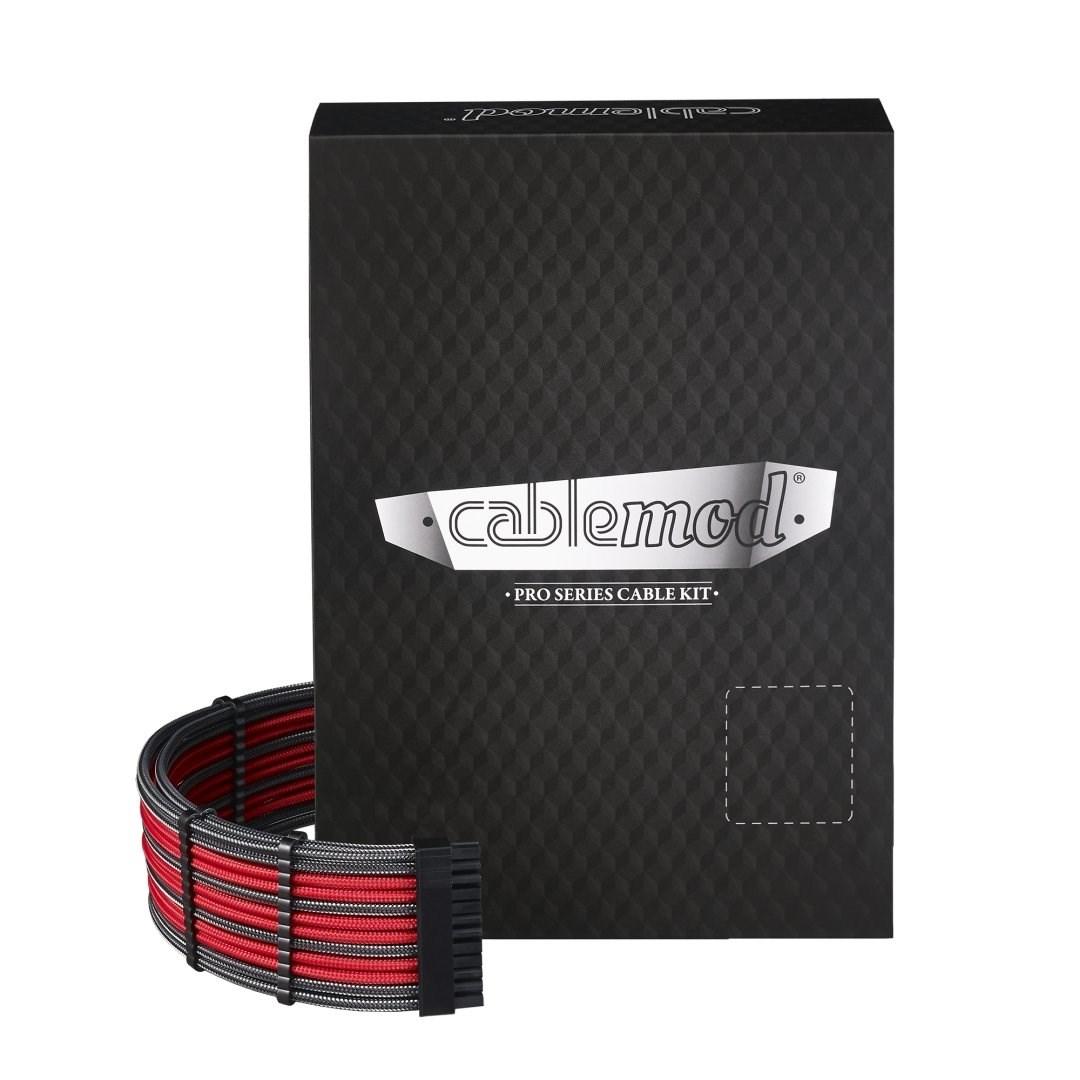 Sleevede PSU-kabler CableMod Pro - intern strøm, carbon/rød billede