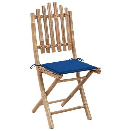 Foldbare havestole 2 stk. med hynder bambus