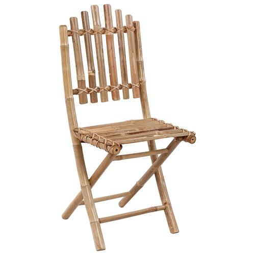 Foldbare havestole 2 stk. med hynder bambus