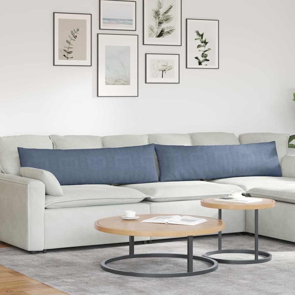 Sofapuder 2 stk Blå 145 x 40 cm Velourstof billede
