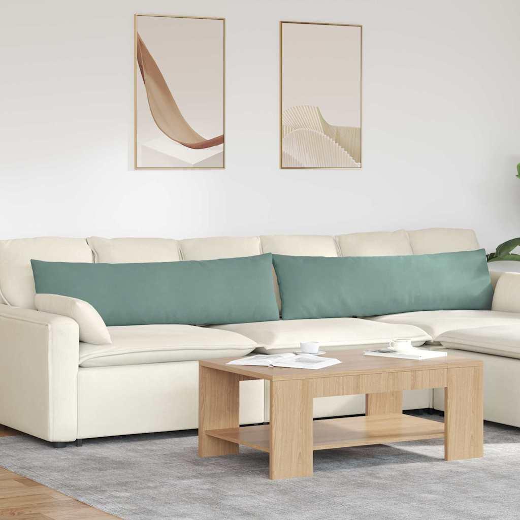 Sofapuder 2 stk Havgrøn 145 x 40 cm Velourstof billede