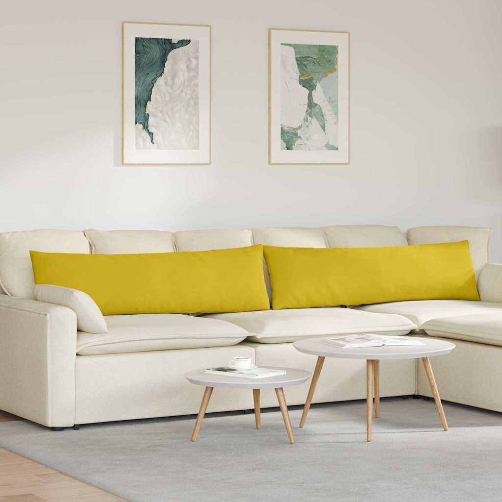 Sofapuder 2 stk Gul 145 x 40 cm Velourstof billede