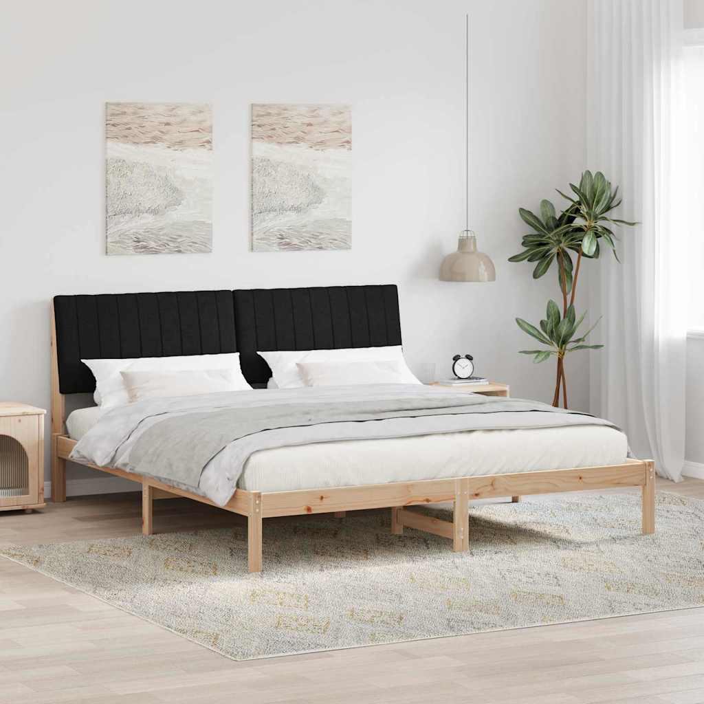 Sengestel med hovedgærde Brun 180 x 200 cm Stof billede
