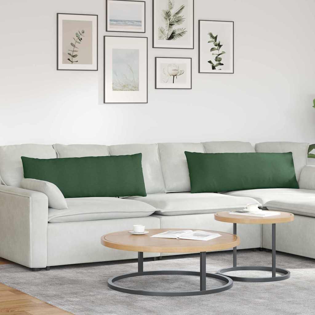 Sofapuder 2 stk Mørkegrøn 120 x 40 cm Velourstof billede
