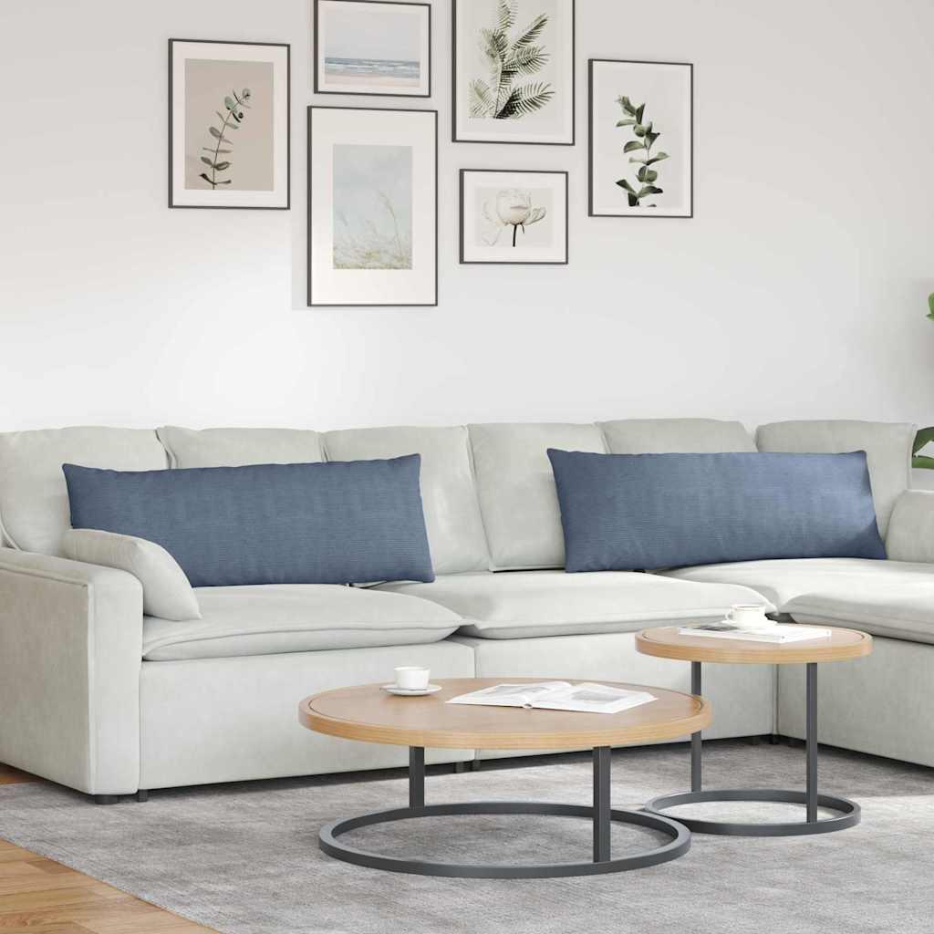 Sofapuder 2 stk Blå 120 x 40 cm Velourstof billede