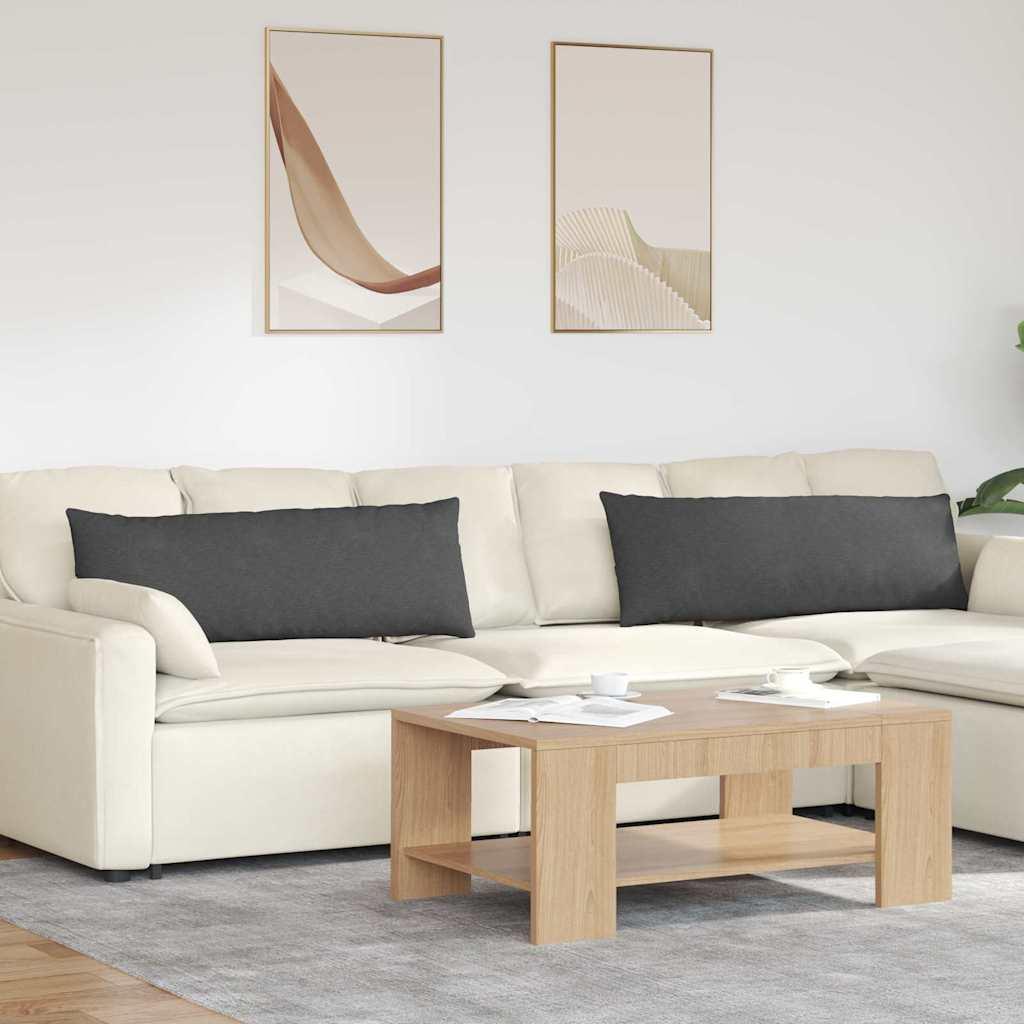 Sofapuder 2 stk Mørkegrå 120 x 40 cm Velourstof billede