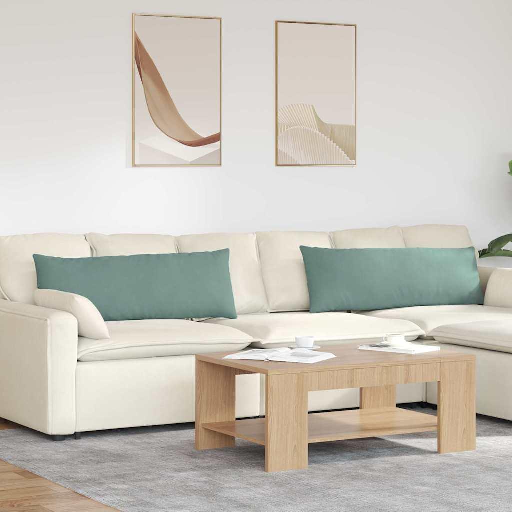 Sofapuder 2 stk Havgrøn 120 x 40 cm Velourstof billede