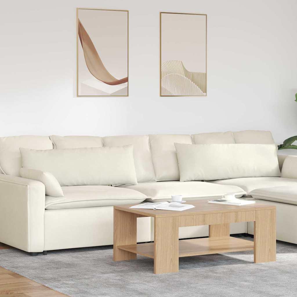 Sofapuder 2 stk Creme 120 x 40 cm Velourstof billede