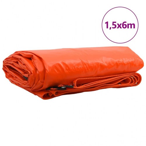 Presenning 650 g/m² - orange 1,5 × 6 m i lærred med PVC-belægning