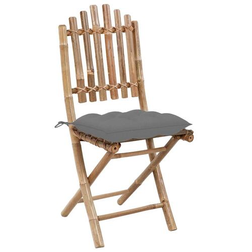 Foldbare havestole 2 stk. med hynder bambus