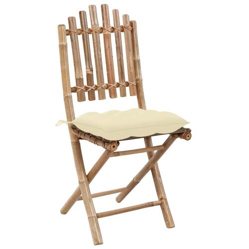 Foldbare havestole 2 stk. med hynder bambus