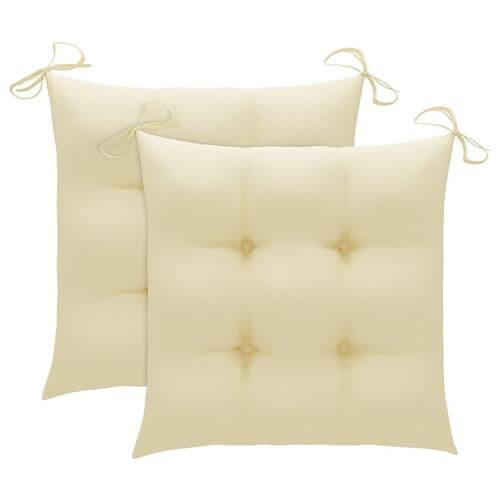 Foldbare havestole 2 stk. med hynder bambus