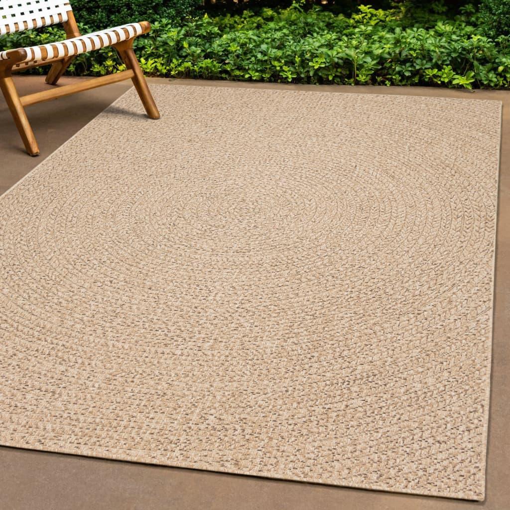Gulvtæppe ZIZUR 120x120 cm jute-look indendørs og udendørs billede