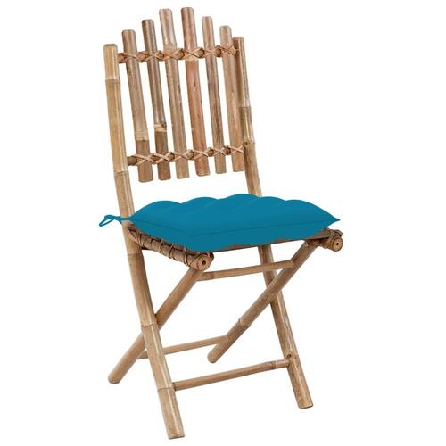 Foldbare havestole 2 stk. med hynder bambus