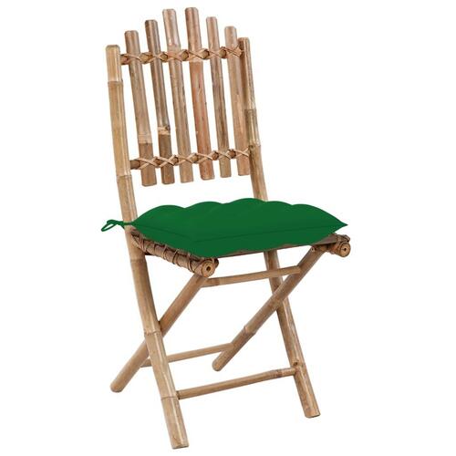 Foldbare havestole 2 stk. med hynder bambus