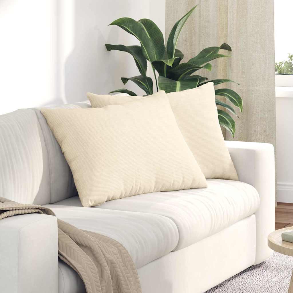 Sofapuder 2 stk Creme 70 x 50 cm Velourstof billede