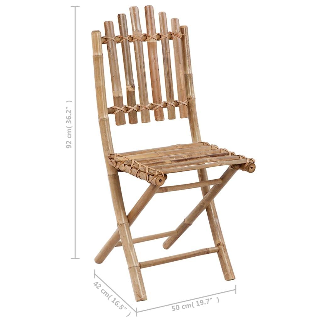 Foldbare havestole 2 stk. med hynder bambus