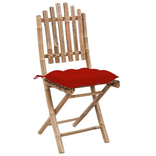 Foldbare havestole 2 stk. med hynder bambus