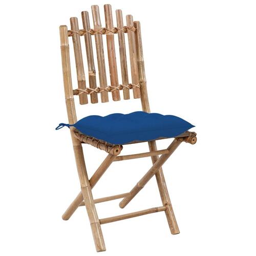 Foldbare havestole 2 stk. med hynder bambus