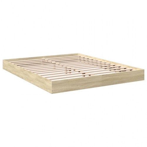 Sengeramme 150x200 cm uden madras konstrueret træ sonoma-eg