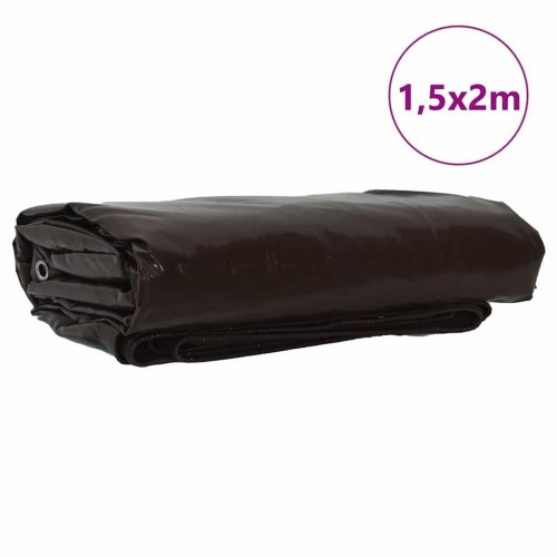 Presenning brun 1,5 x 2 m 650 g/m²