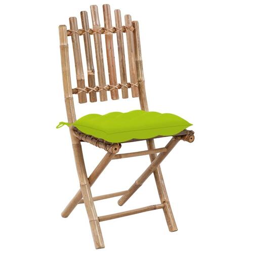 Foldbare havestole 2 stk. med hynder bambus