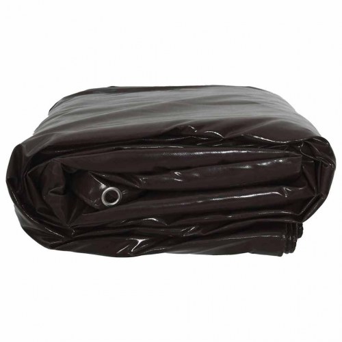 Presenning 650 g/m² - brun 3,5 × 5 m i lærred med PVC-belægning