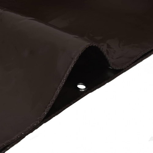 Presenning 650 g/m² - brun 3,5 × 5 m i lærred med PVC-belægning
