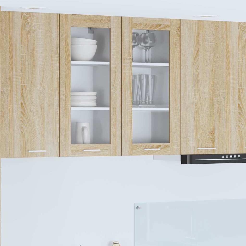 Hængeskab Riga 2 stk Sonoma eg 40 x 31 x 80 cm Konstrueret træ billede
