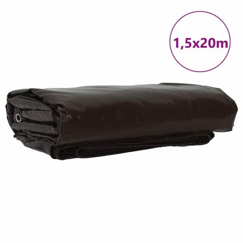 Presenning 650 g/m² - brun 1,5 × 20 m i lærred med PVC-belægning
