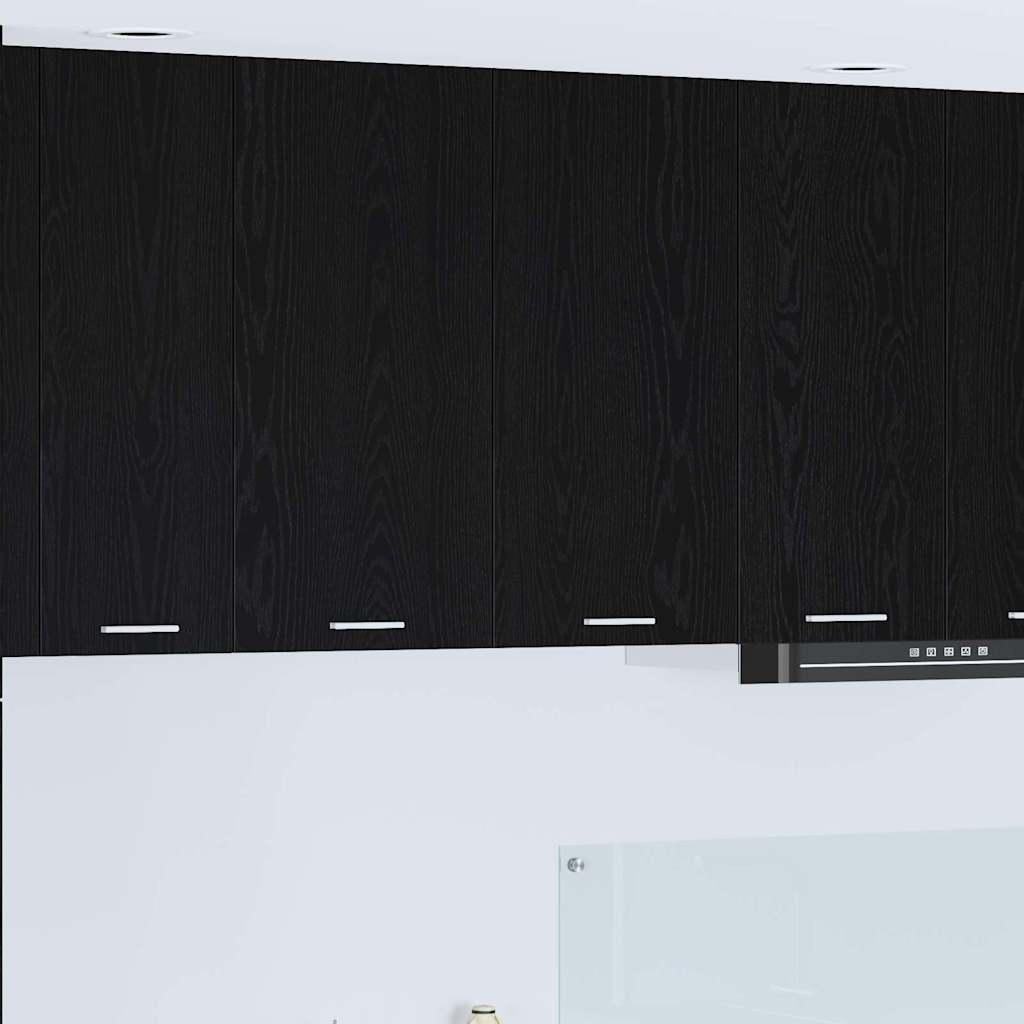 Hængeskab med dør Riga Sort eg 80 x 31 x 80 cm Konstrueret træ billede