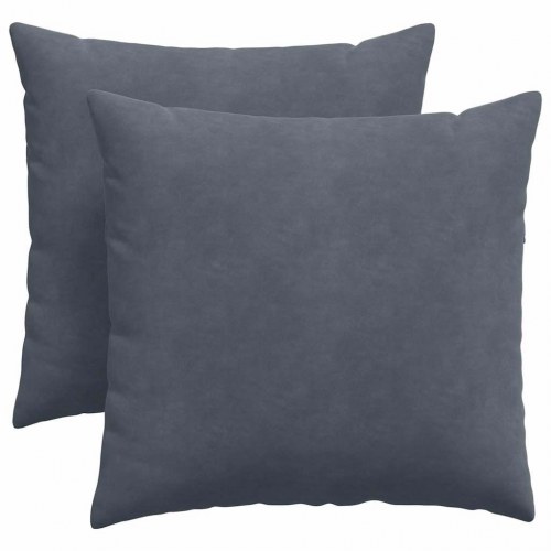 Sofapuder 2 stk Mørkegrå 45 x 45 cm Velourstof