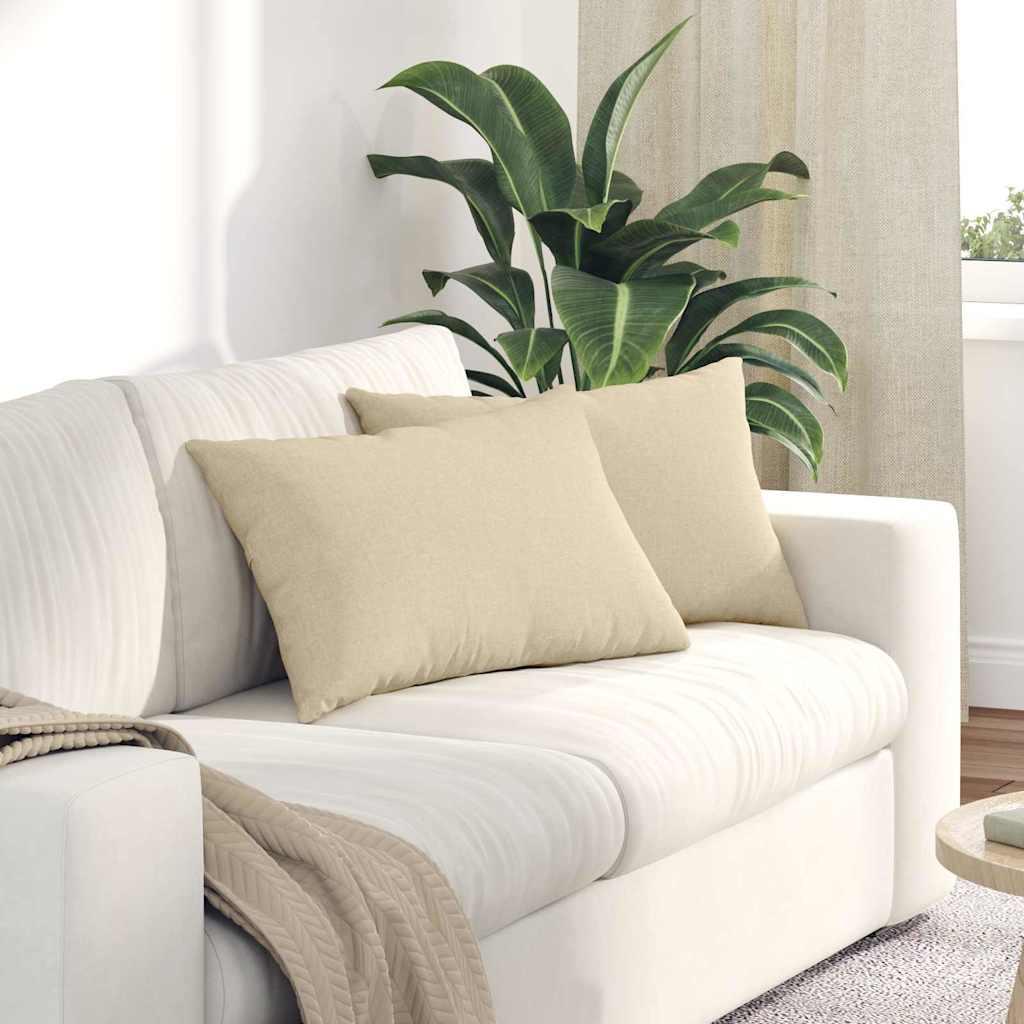 Sofapuder 2 stk Creme 40 x 60 cm Stof billede