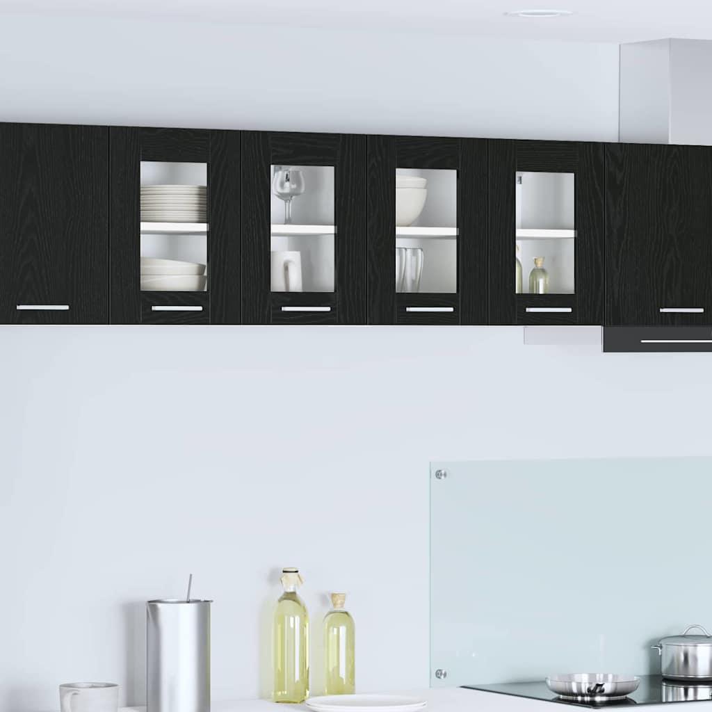 Hængeskab Riga 2 stk Sort eg 60 x 31 x 40 cm Konstrueret træ billede
