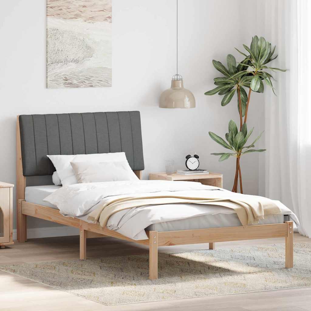 Sengestel med hovedgærde Brun 100 x 200 cm Stof billede