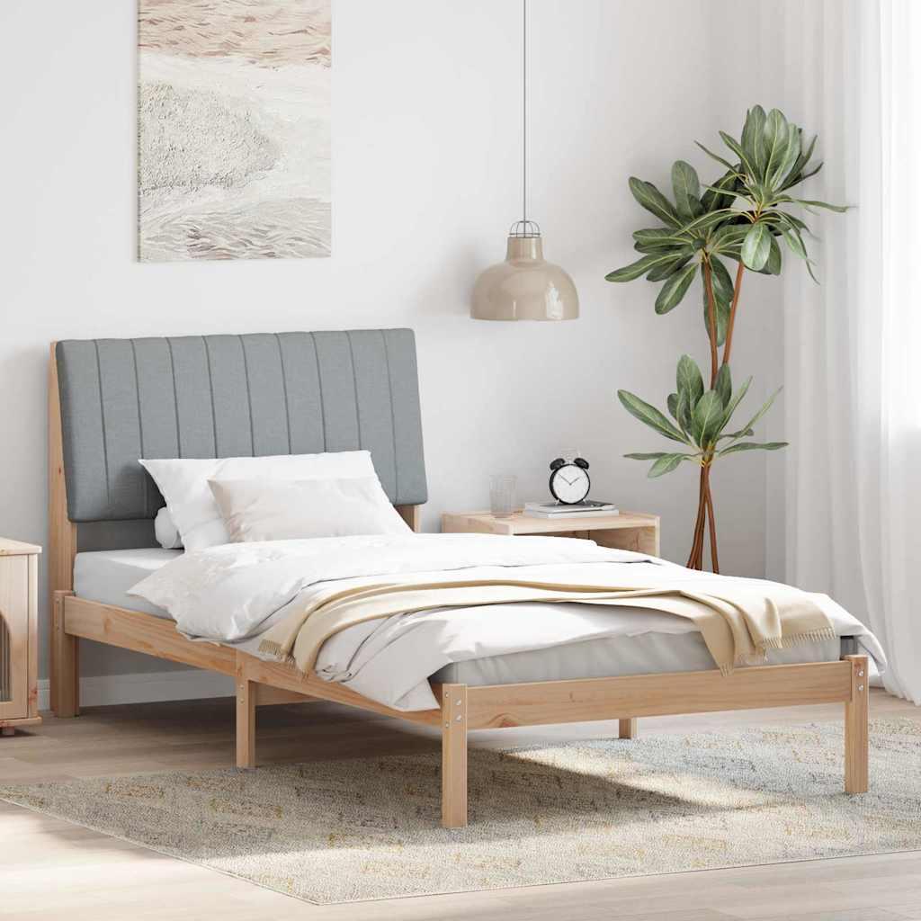 Sengestel med hovedgærde Brun 100 x 200 cm Stof billede