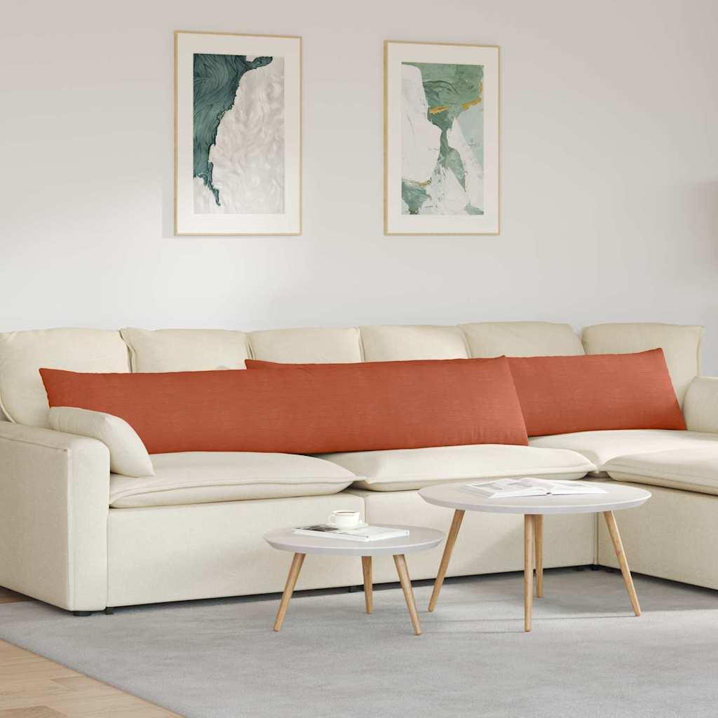 Sofapuder 2 stk - rød orange velour, 200 × 40 cm billede