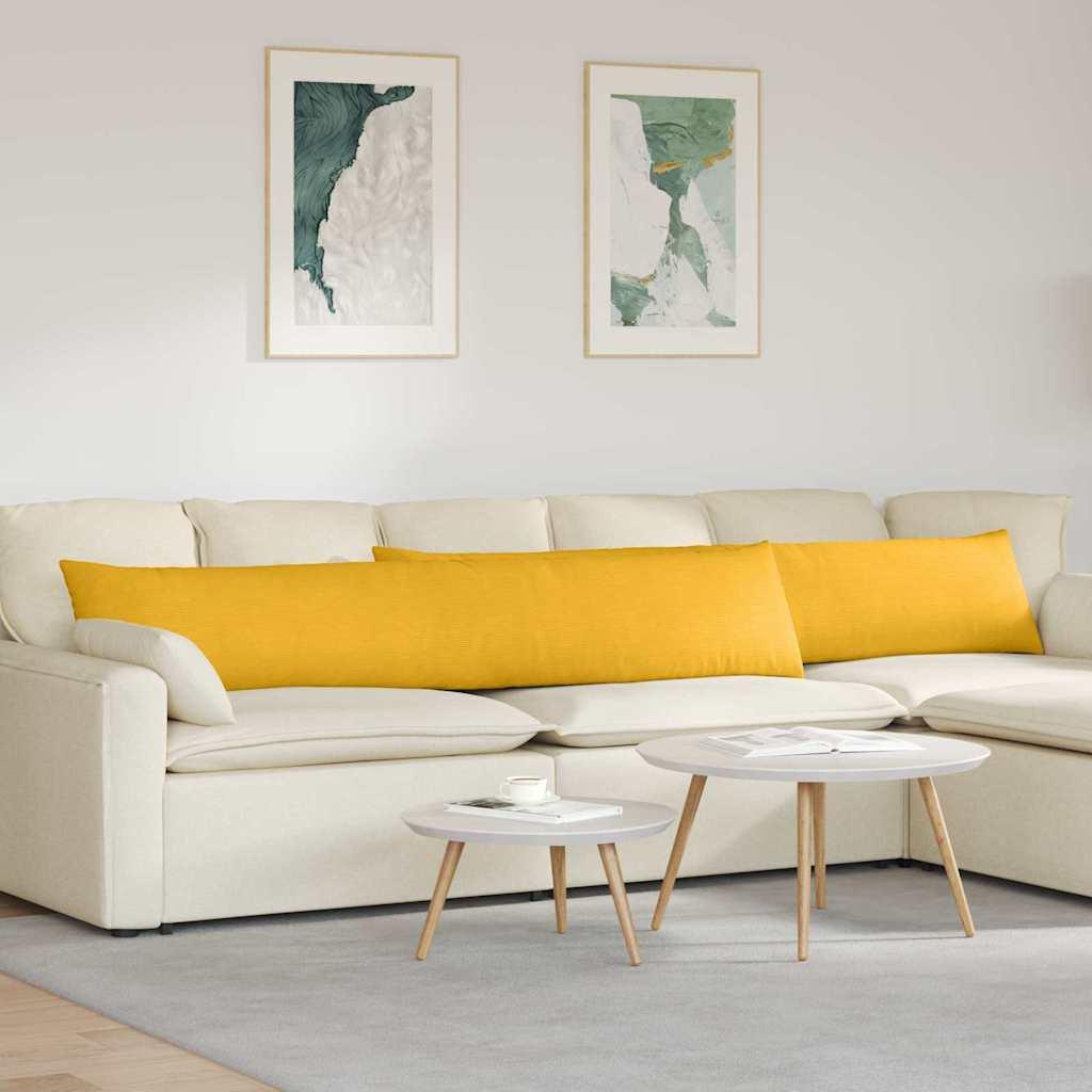 Sofapuder 2 stk Lys Gul 200 x 40 cm Velourstof billede