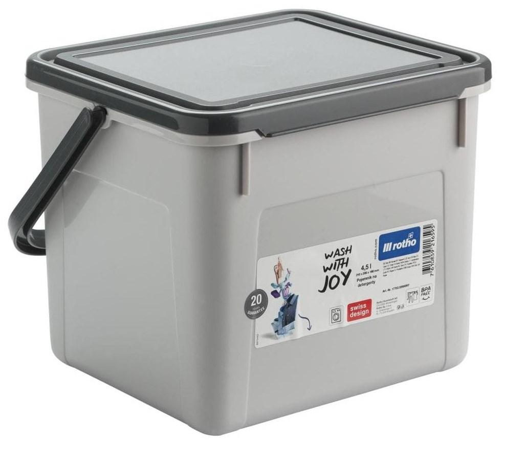 Vaskemiddelbeholder rotho Basic 4,5 l - coolgrey/antracit