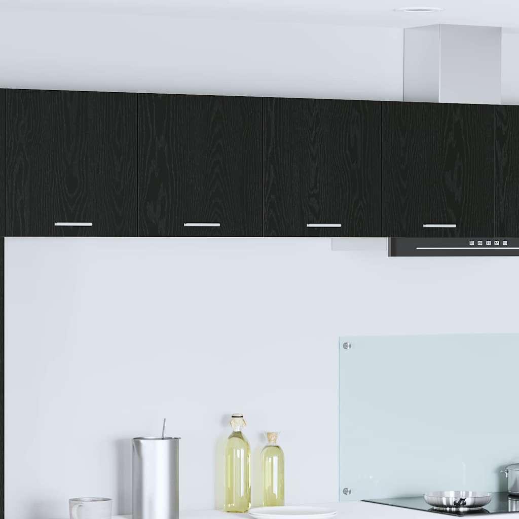 Hængeskab med dør Riga Sort eg 80 x 31 x 40 cm Konstrueret træ billede