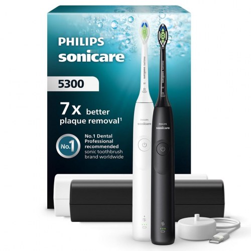 Elektrisk tandbørste Philips Sonicare 5300 HX7109/01 – genopladelig (hvid/sort)