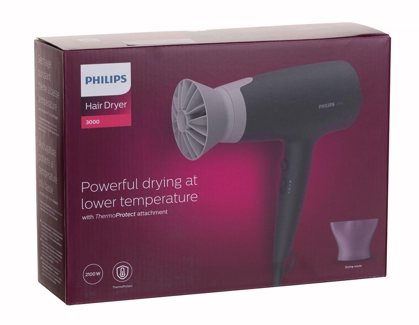 Hårtørrer Philips 3000 Series BHD351 - 2100 W med ThermoProtect