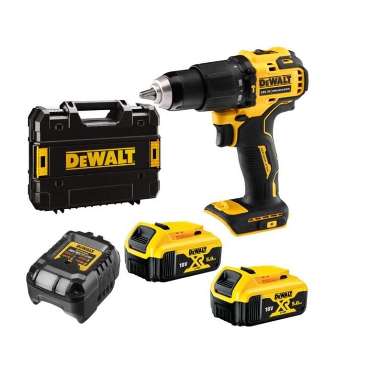 Skruemaskine 18V XR - DeWALT slagboremaskine med kuffert og 2 x 5,0 Ah billede