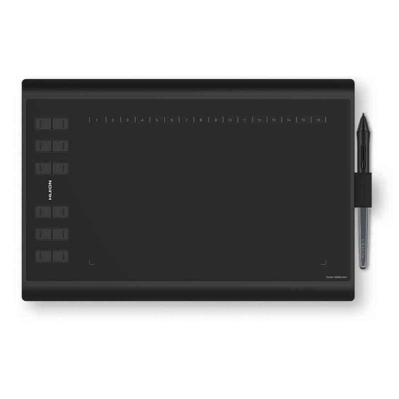 Tegneplade HUION H1060P - 5080 lpi, 250 × 160 mm, USB, sort